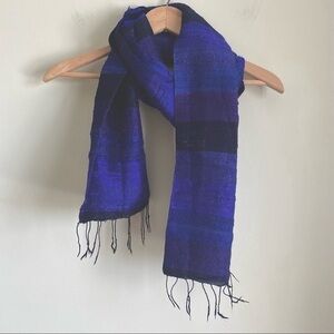 FREE🌿Blue and purple rectangular stripes scarf